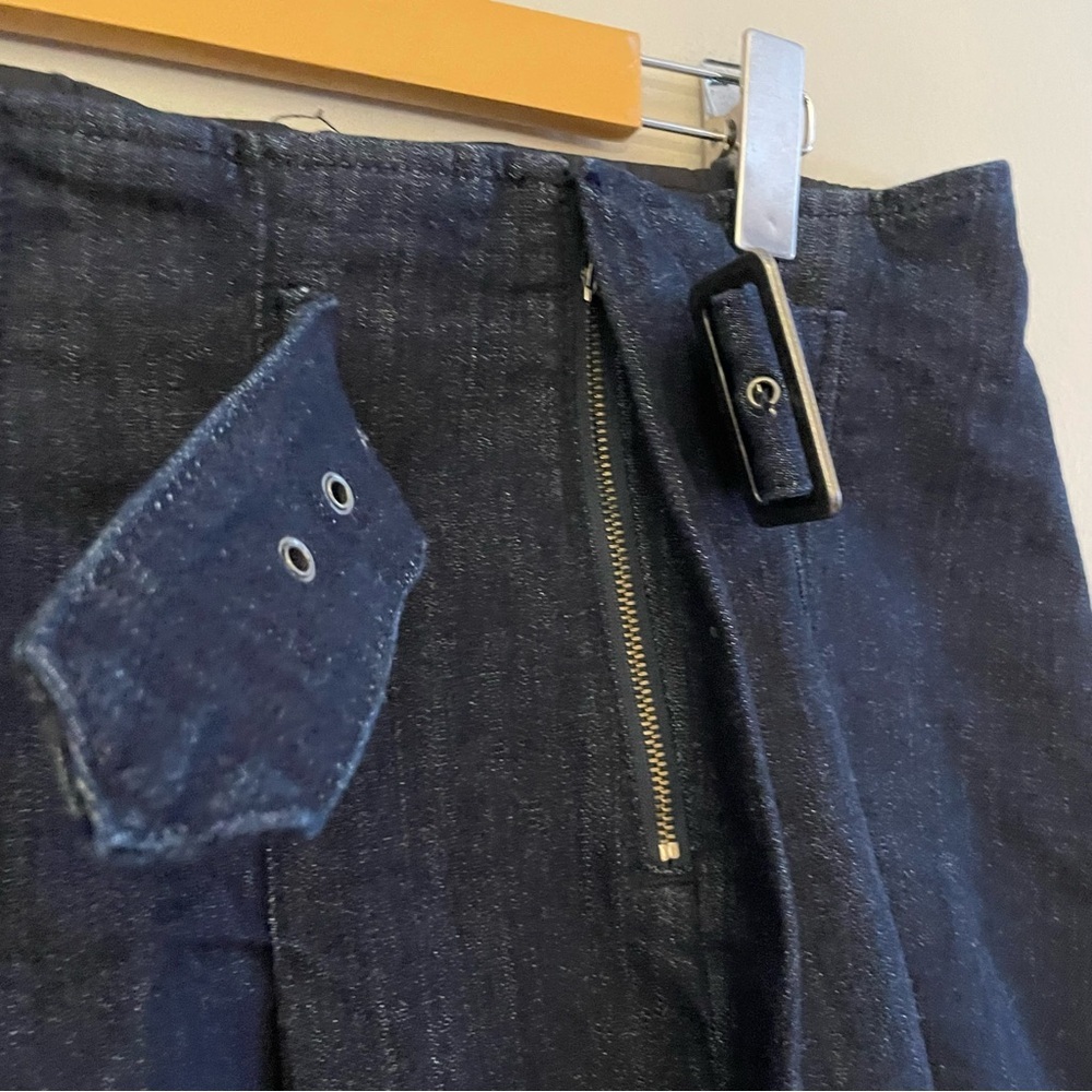 Joe Fresh Denim Pleated Mini Skirt with Buckle Detail – Size 14 NWOT - Picture 5 of 16